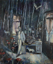 Simone Lucas, Waldzimmer, 2023, 170x150cm, Öl auf Leinwand, Galerie Rupert Pfab